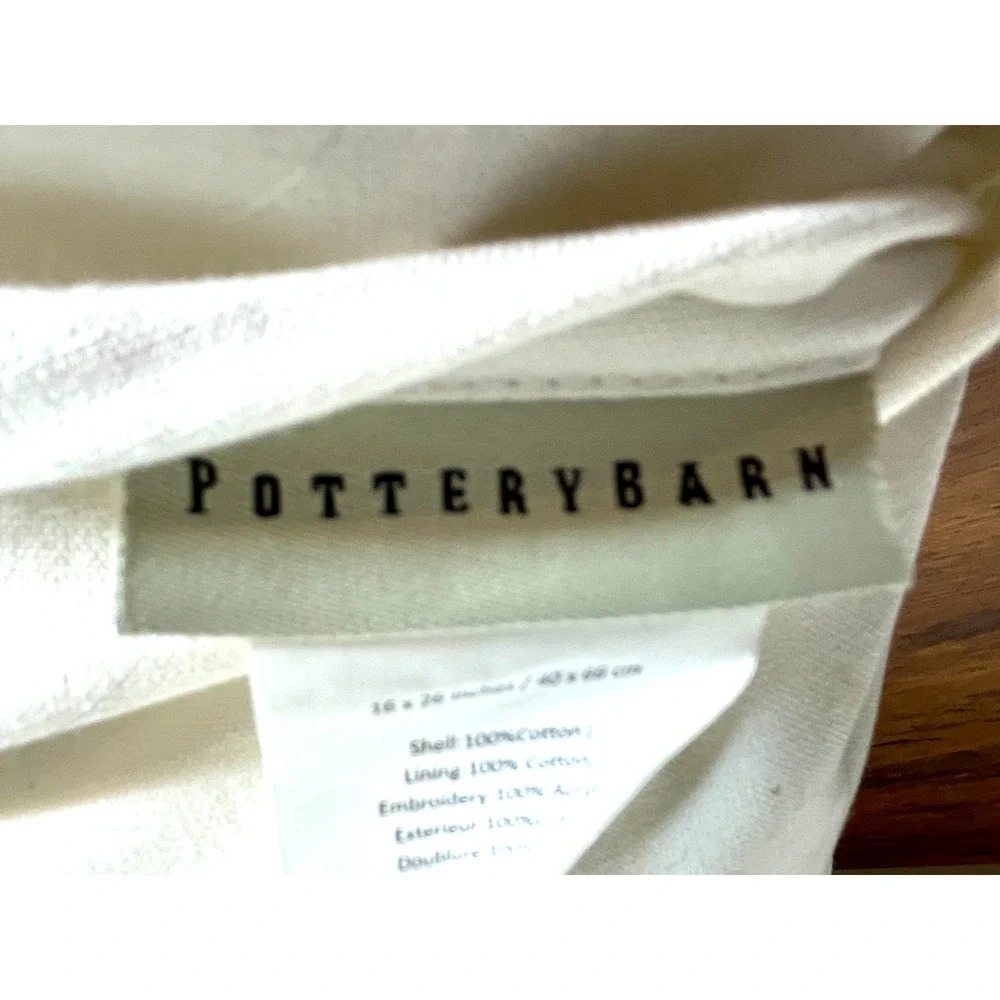 Pottery Barn Embroidered Chevron Lumbar Throw Pillow 16